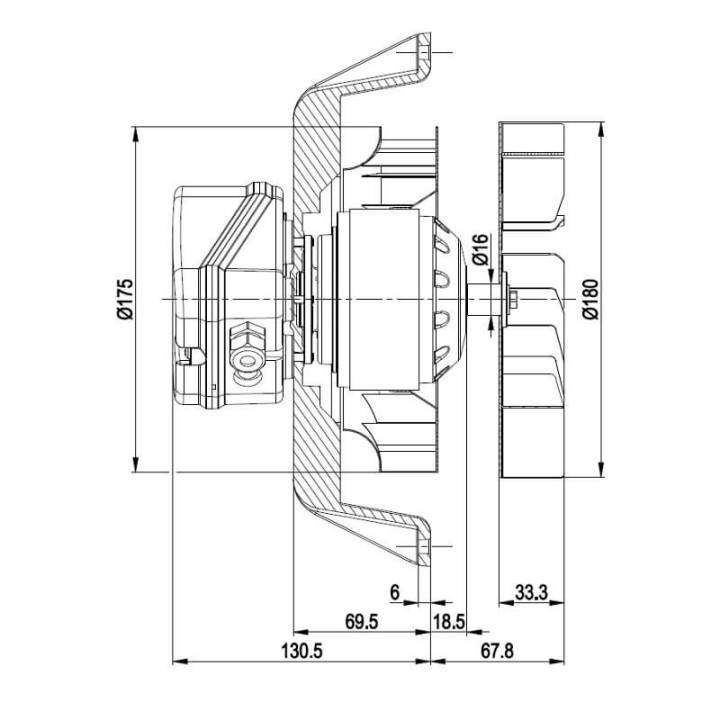 Estrattore - aspiratore fumi EBM R2E180-AH05-27 per stufe a pellet 14706086