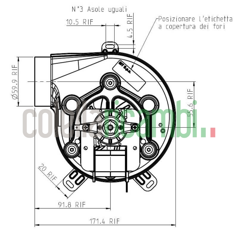 Estrattore - aspiratore fumi EVAGOLD30 stufe a pellet 14706121