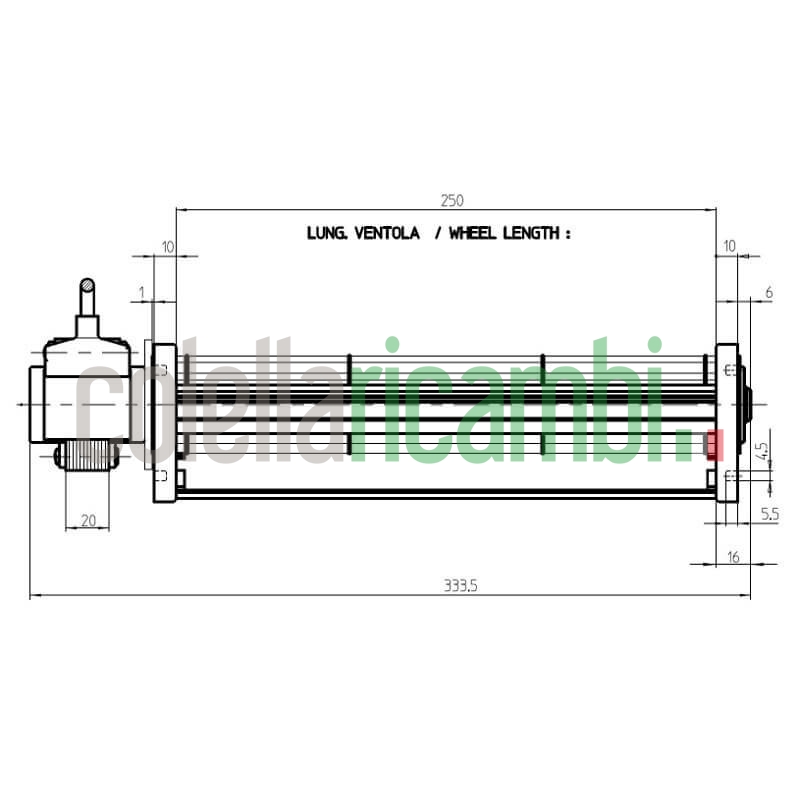 Ventola tangenziale FERGAS 4B30426 stufe a pellet 14706057
