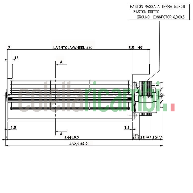 Ventola tangenziale per stufa a pellet 14706055