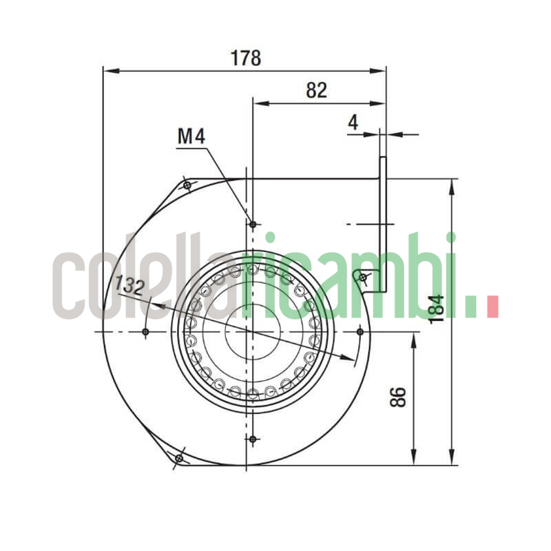 Ventilatore centrifugo G2E120-AR77-01 per stufa a pellet 14706061
