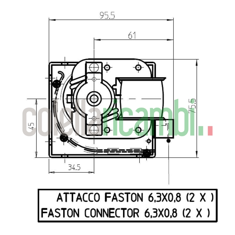Ventola tangenziale FERGAS 4B06106 stufe a pellet 14706053