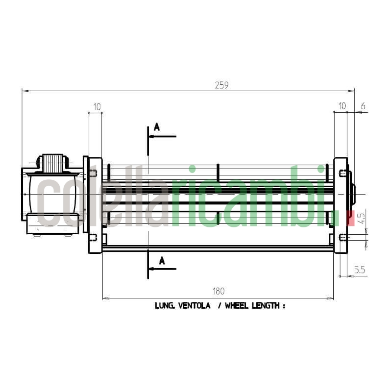 Ventola tangenziale FERGAS 4B06106 stufe a pellet 14706053