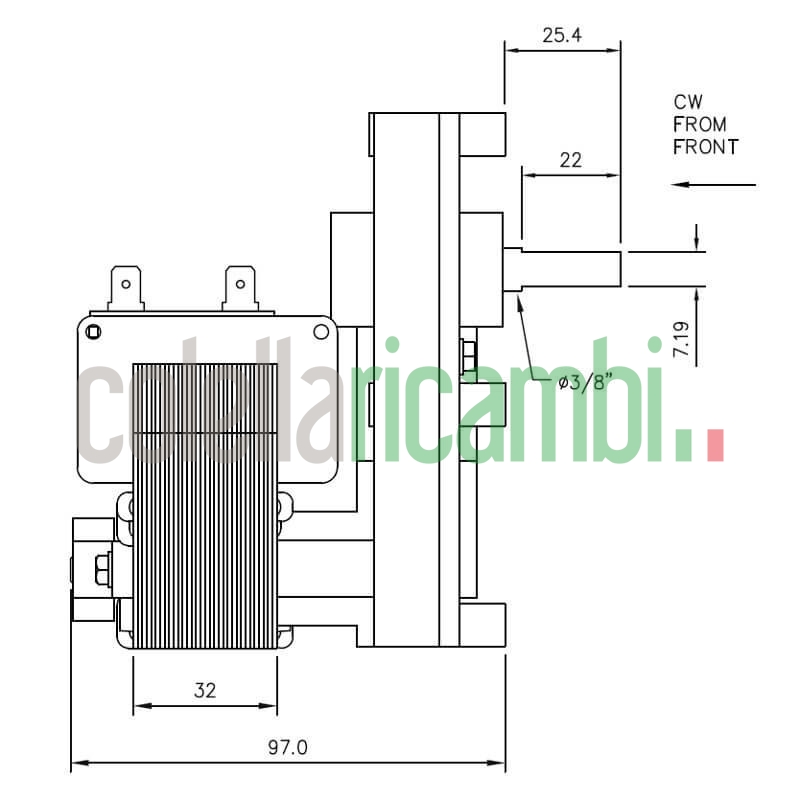 Motoriduttore Mellor FB1407 stufe a pellet 14702028