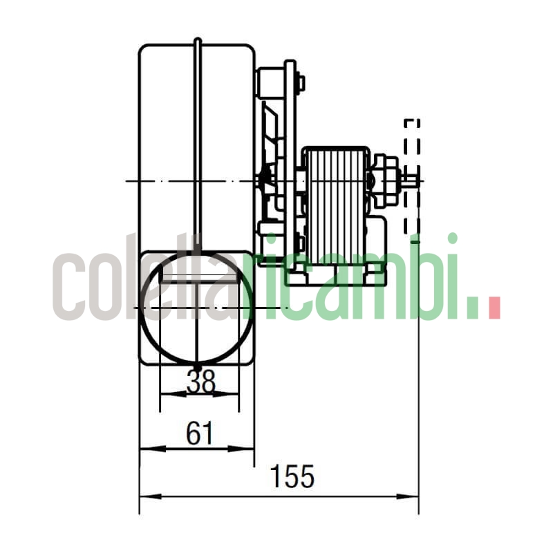 Estrattore - aspiratore fumi RLH120/3800-3038 stufe a pellet 14706024