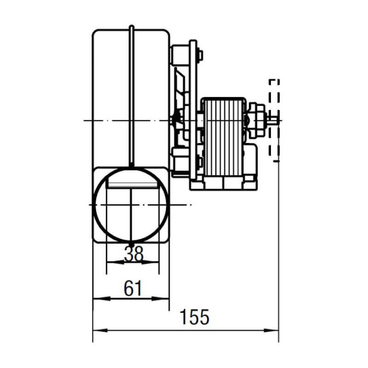 Estrattore - aspiratore fumi RLH120/3800-3038 stufe a pellet 14706024