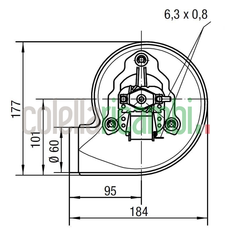 Estrattore - aspiratore fumi RLH120/3800-3038 stufe a pellet 14706024