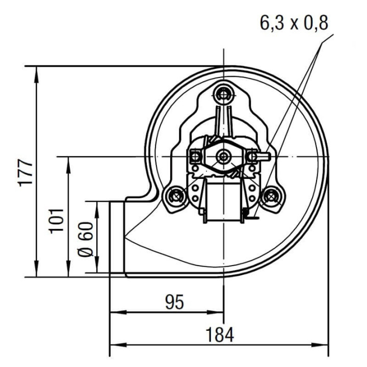 Estrattore - aspiratore fumi RLH120/3800-3038 stufe a pellet 14706024