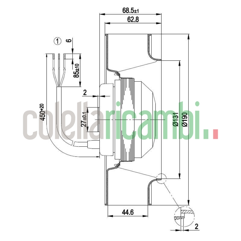 Ventilatore centrifugo R4S190-AC04-05 stufe a pellet 14706076