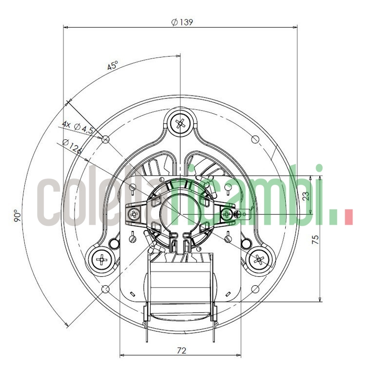 Estrattore fumi TRIAL CAF12Y-003S stufe a pellet 14706140