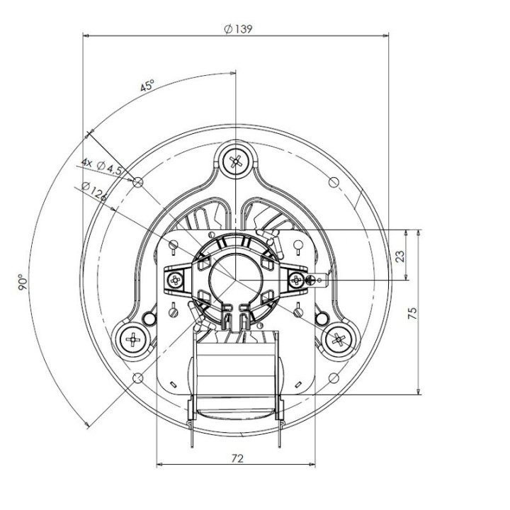 Estrattore fumi TRIAL CAF12Y-003S stufe a pellet 14706140
