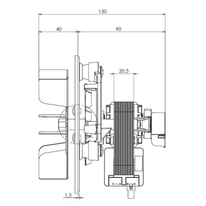 Estrattore fumi TRIAL CAF12Y-003S stufe a pellet 14706140