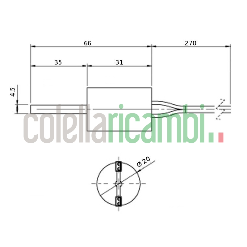 Resistenza accensione per stufe a pellet bassa tensione 14701055