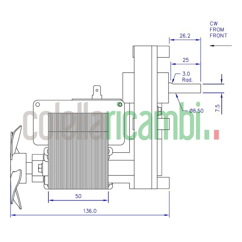 Motoriduttore Mellor FB1304 stufe a pellet 14702022