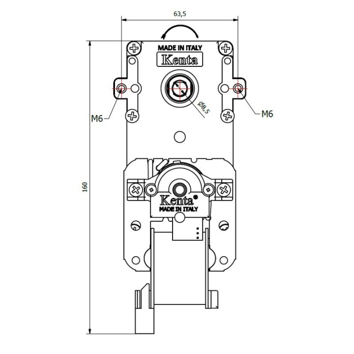 Motoriduttore Kenta K9117120 stufe a pellet 14702060