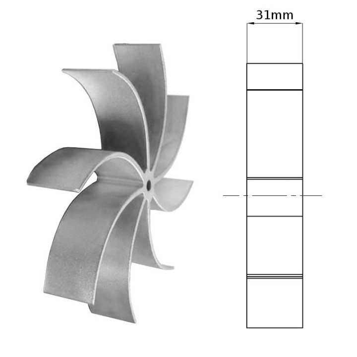 Girante principale 31mm per estrattore fumo Fandis stufe a pellet 14706020