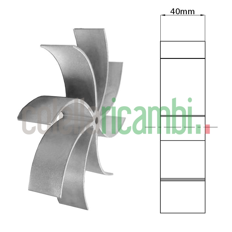 Girante principale 40mm per estrattore fumo Fandis stufe a pellet 14706021