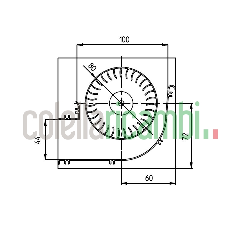Ventola tangenziale doppia velocità per stufa a pellet 14706056