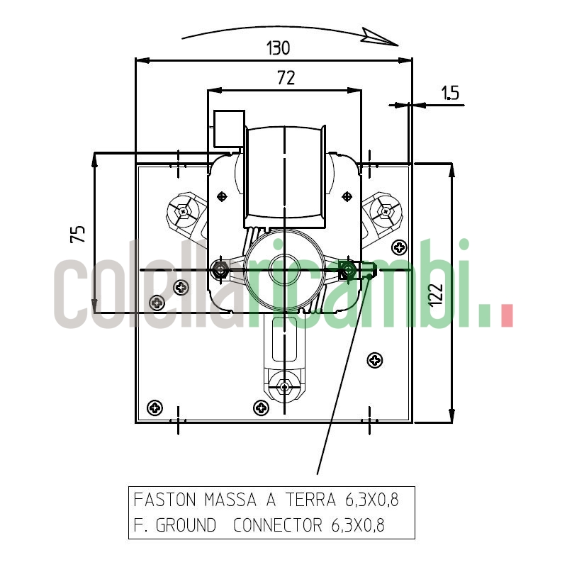 Ventola tangenziale doppia velocità per stufa a pellet 14706056