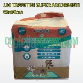 100 Tappetini Assorbenti Igienici per Animali Cani Gatti Domestici 60x90cm