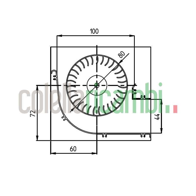 Ventola tangenziale doppia velocità per stufa a pellet 14706058