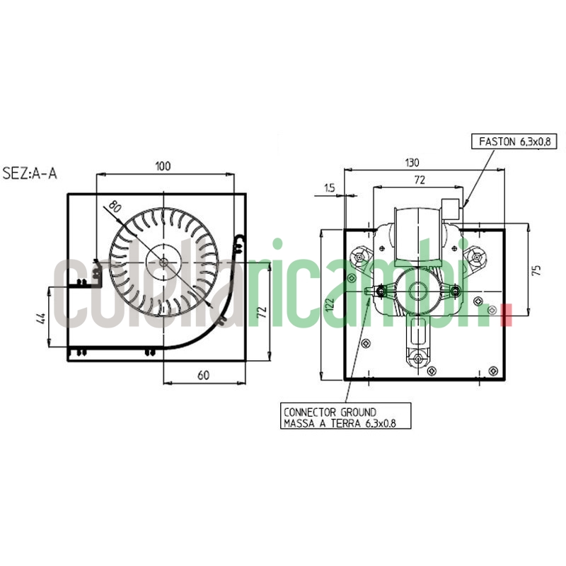 Ventola tangenziale per stufa a pellet 14706059