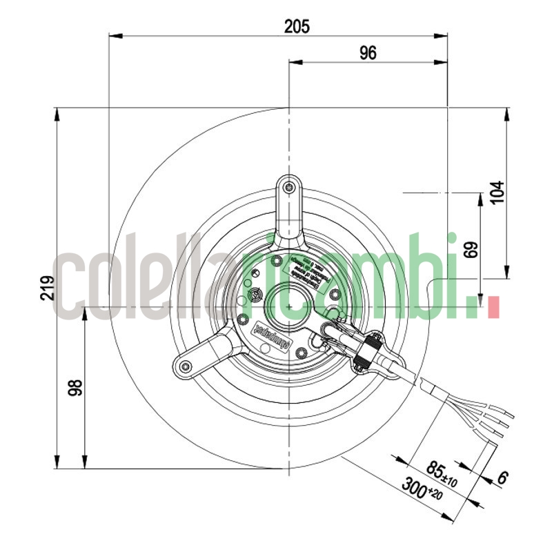 Ventilatore centrifugo D4E146-AU46-68 per stufa a pellet 14706069
