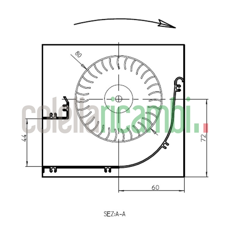 Ventola tangenziale per stufa a pellet 14706070