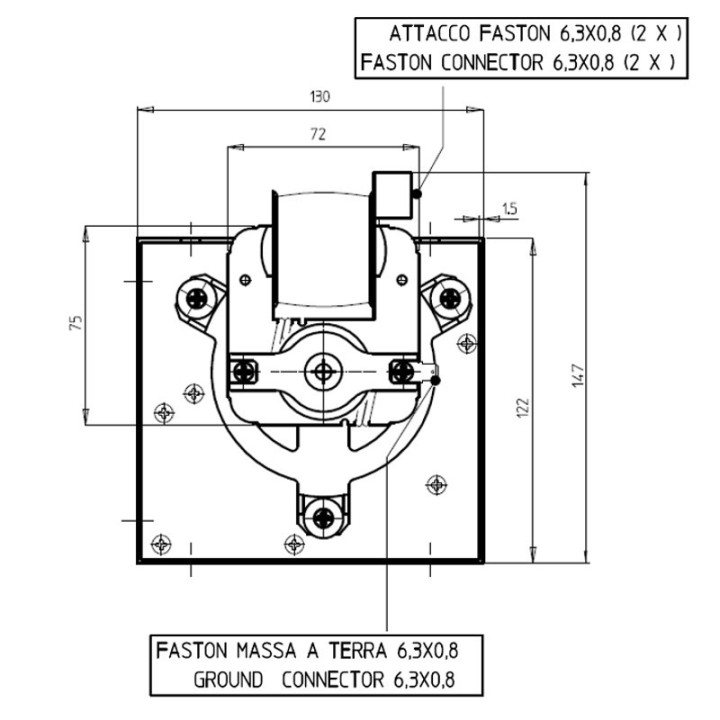 Ventola tangenziale per stufa a pellet 14706070