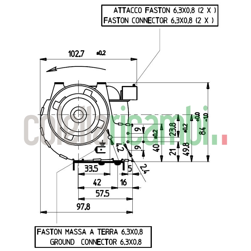 Ventola tangenziale doppia per stufa a pellet 14706072