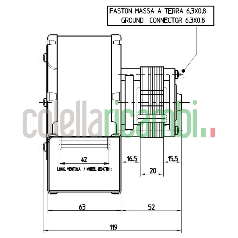 Ventilatore centrifugo CFA 80X42-20 stufe a pellet 14706074