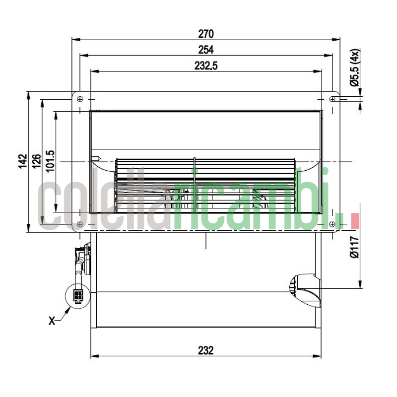 Ventilatore centrifugo D2E146-AP50-C5 per stufa a pellet 14706079