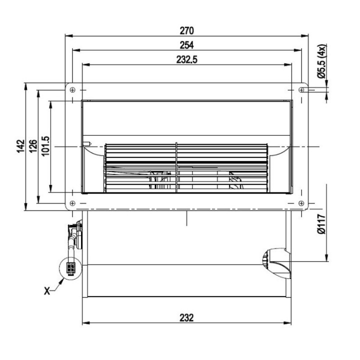 Ventilatore centrifugo D2E146-AP50-C5 per stufa a pellet 14706079