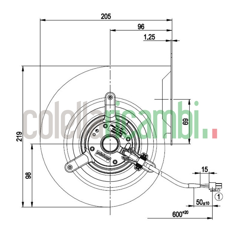 Ventilatore centrifugo D2E146-AP50-C5 per stufa a pellet 14706079