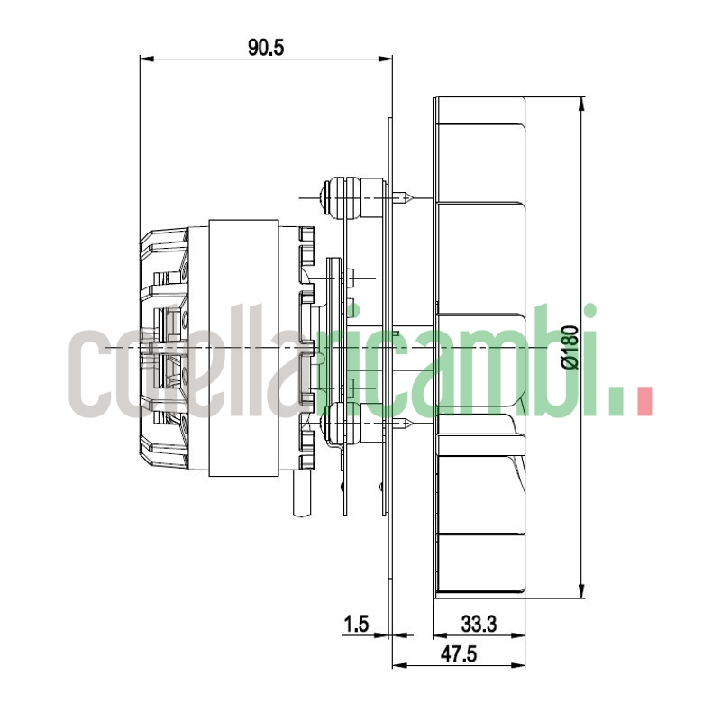 Estrattore - aspiratore fumi EBM R2E180-AU01-19 per stufe a pellet 14706085