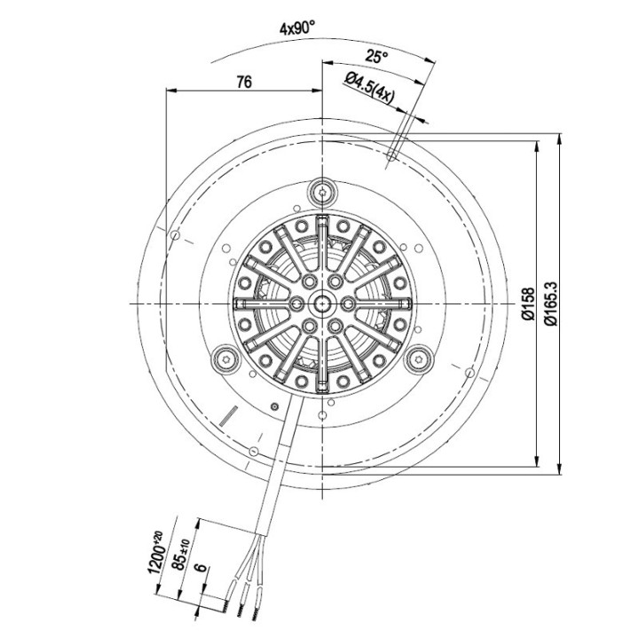 Estrattore - aspiratore fumi EBM R2E180-AU01-19 per stufe a pellet 14706085