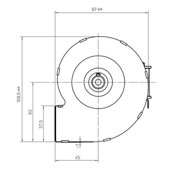 Ventilatore centrifugo EBM RLF67/7676ZA5-3030LH-486AKR doppia aspirazione 14706088