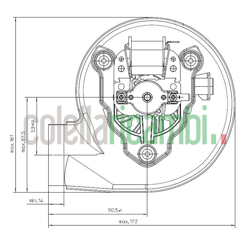 Estrattore - aspiratore fumi RLG108/4200A29-3030LH-577 stufe a pellet 14706110