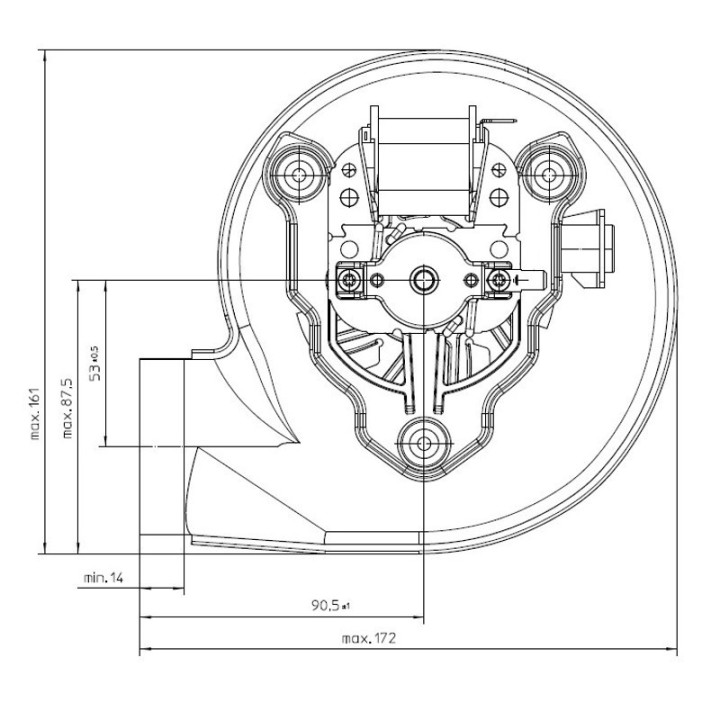 Estrattore - aspiratore fumi RLG108/4200A29-3030LH-577 stufe a pellet 14706110