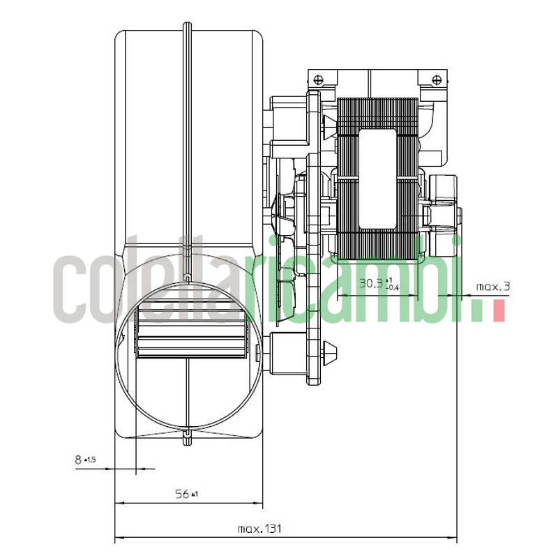 Estrattore - aspiratore fumi RLG108/4200A29-3030LH-577 stufe a pellet 14706110
