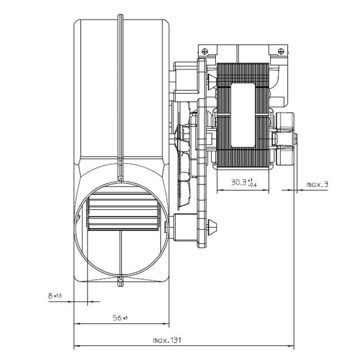 Estrattore - aspiratore fumi RLG108/4200A29-3030LH-577 stufe a pellet 14706110