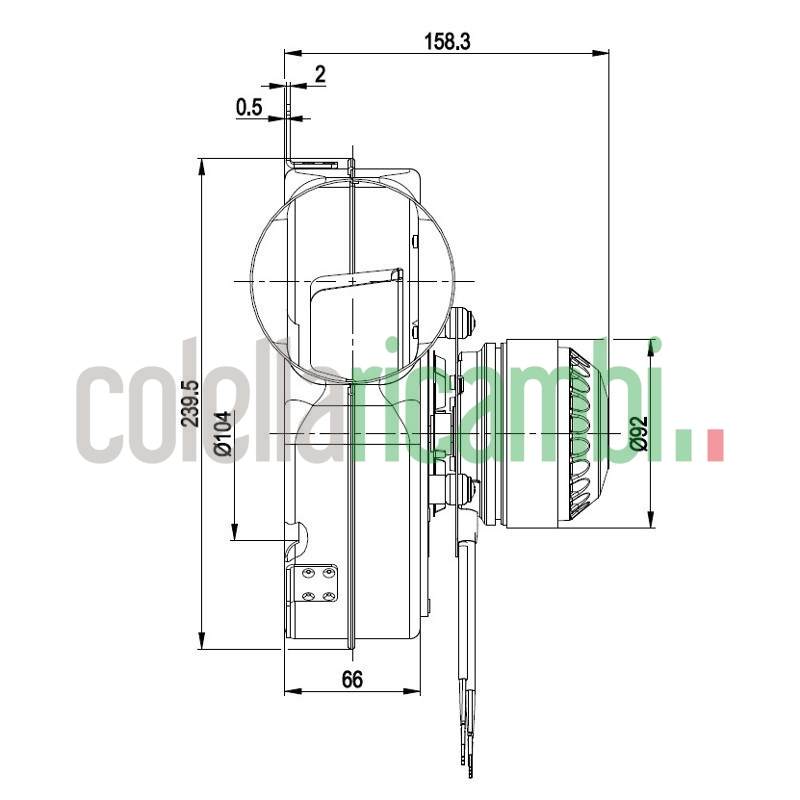 Estrattore - aspiratore fumi EBM G2E180-CG82-11 stufe a pellet 14706112