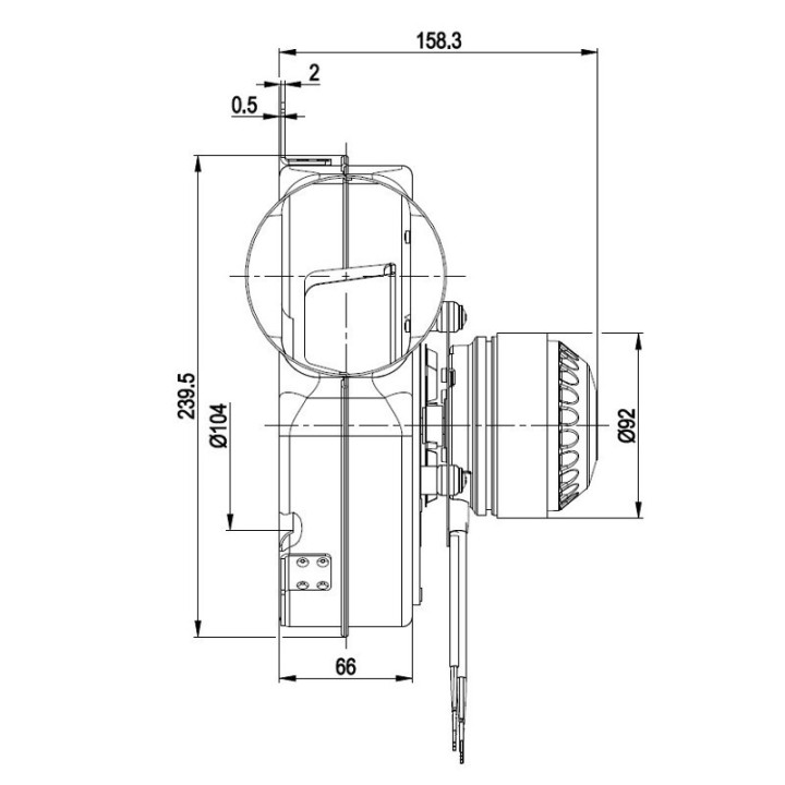 Estrattore - aspiratore fumi EBM G2E180-CG82-11 stufe a pellet 14706112
