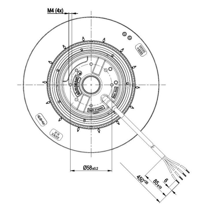 Ventilatore centrifugo R2E190-RA26-14 stufe a pellet 14706113