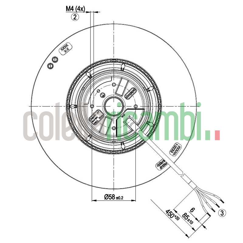 Ventilatore centrifugo R2E220-RA38-30 stufe a pellet 14706114