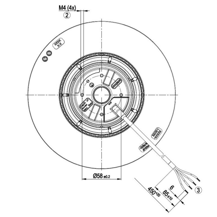 Ventilatore centrifugo R2E220-RA38-30 stufe a pellet 14706114