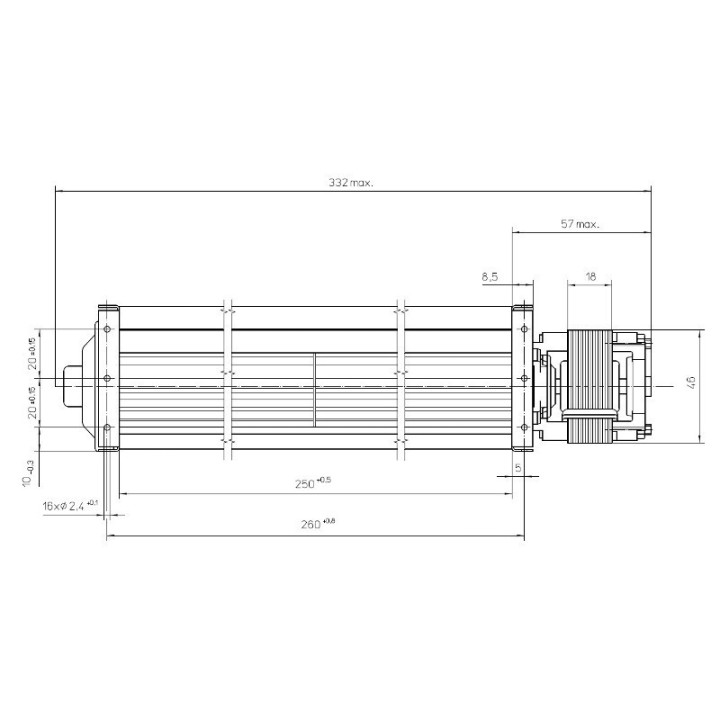 Ventola tangenziale EBM QL4/2500A9-2118L-441 stufe a pellet 14706119