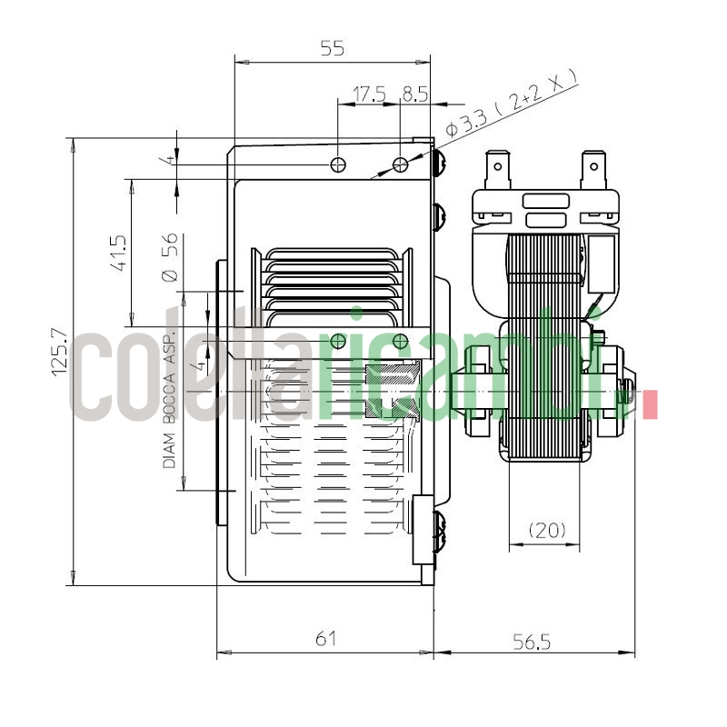 Ventilatore centrifugo CF 70-20 stufe a pellet 14706120