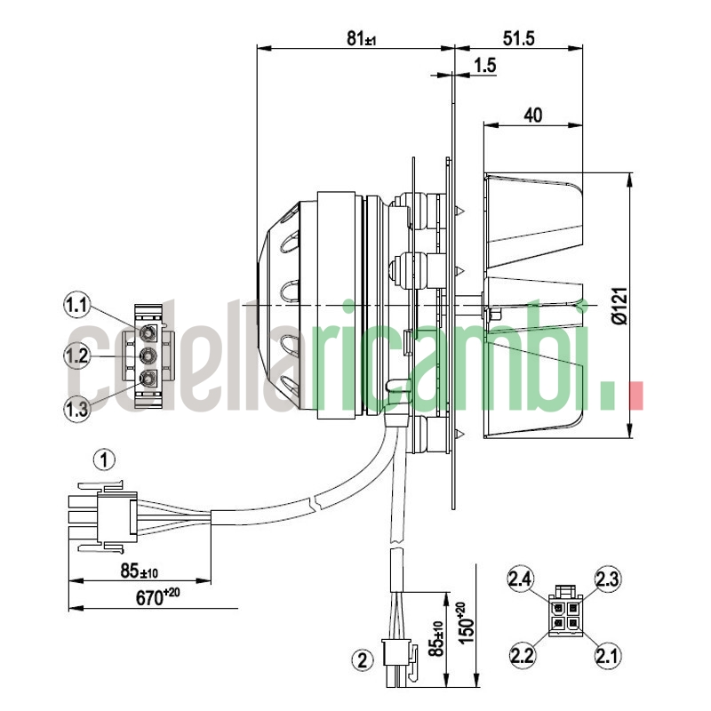 Estrattore - aspiratore fumi EBM R2E120-AY91-11 stufe a pellet 14706122