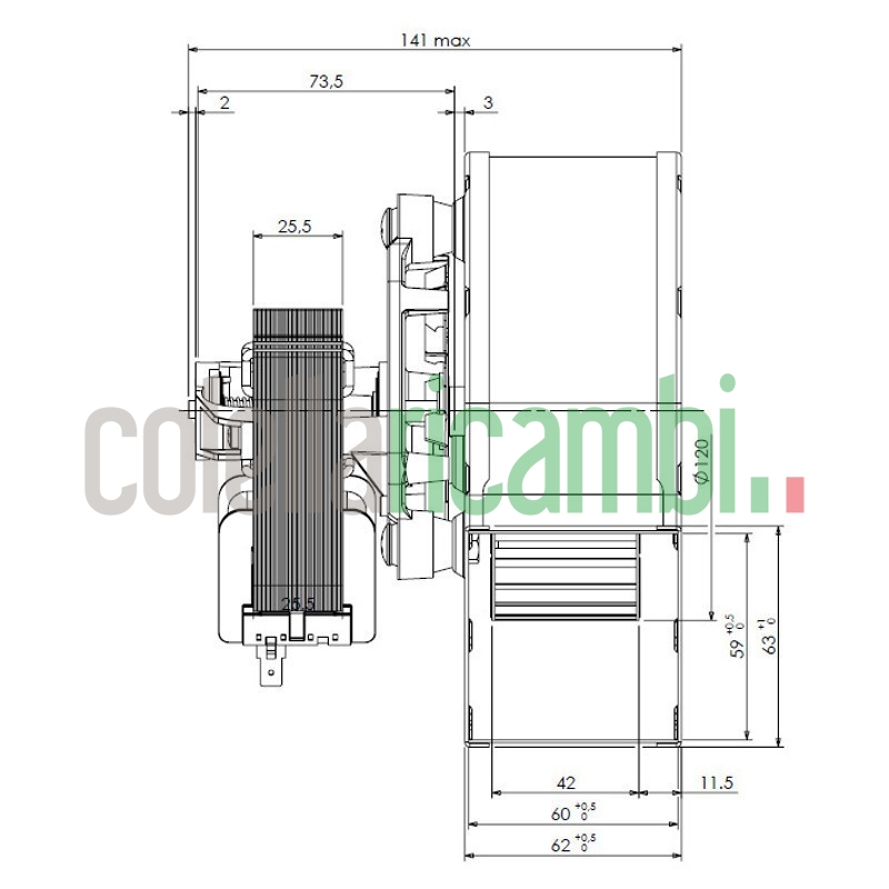 Ventilatore centrifugo TRIAL CAH12Y4-004 stufe a pellet 14706125